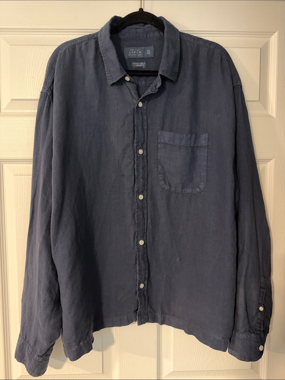 Abercrombie & Fitch Navy Linen Button-Down Shirt